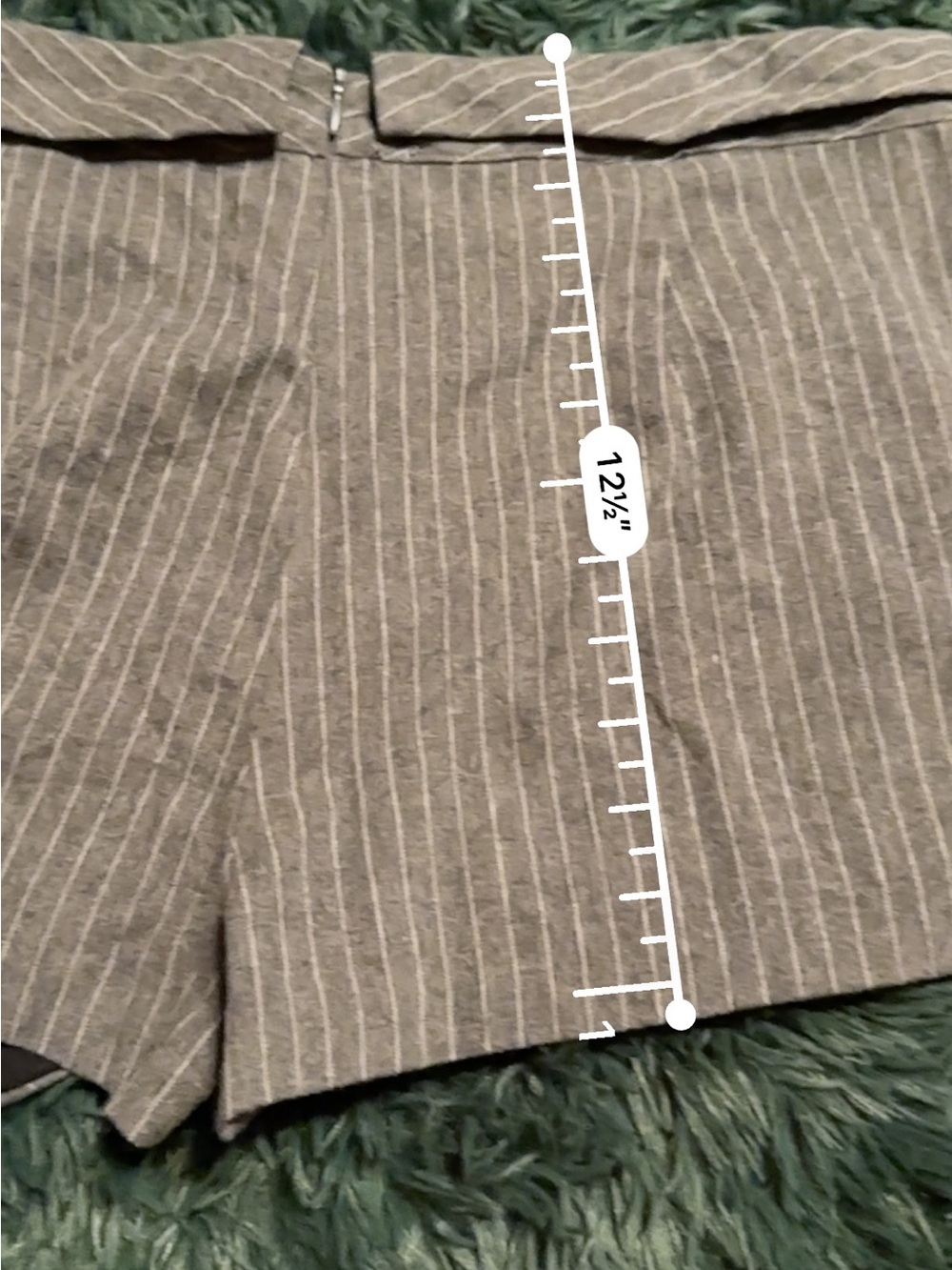 3/$25 ✨ Zara Basic Gray Pinstripe Asymmetrical Wrap Mini Skort Size L - Picture 12 of 13